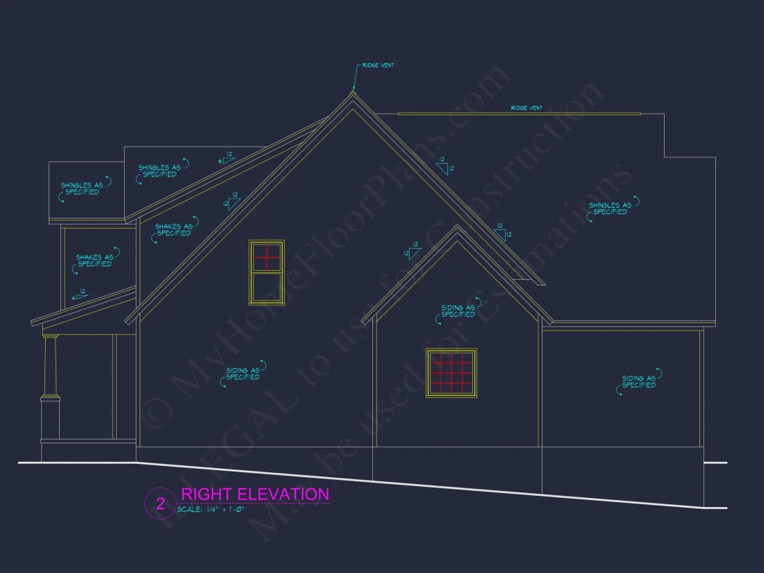 Modern Craftsman house Plan with 4 Bedrooms and Open Floor