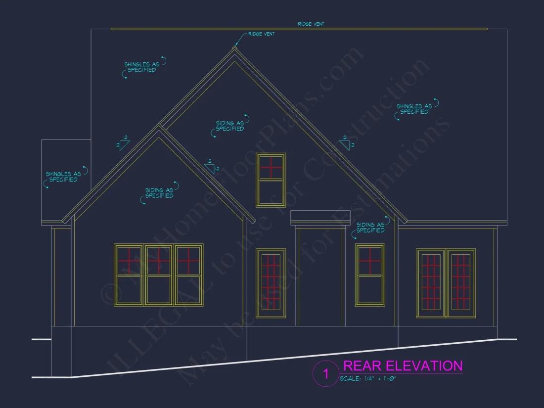 Modern Craftsman house Plan with 4 Bedrooms and Open Floor