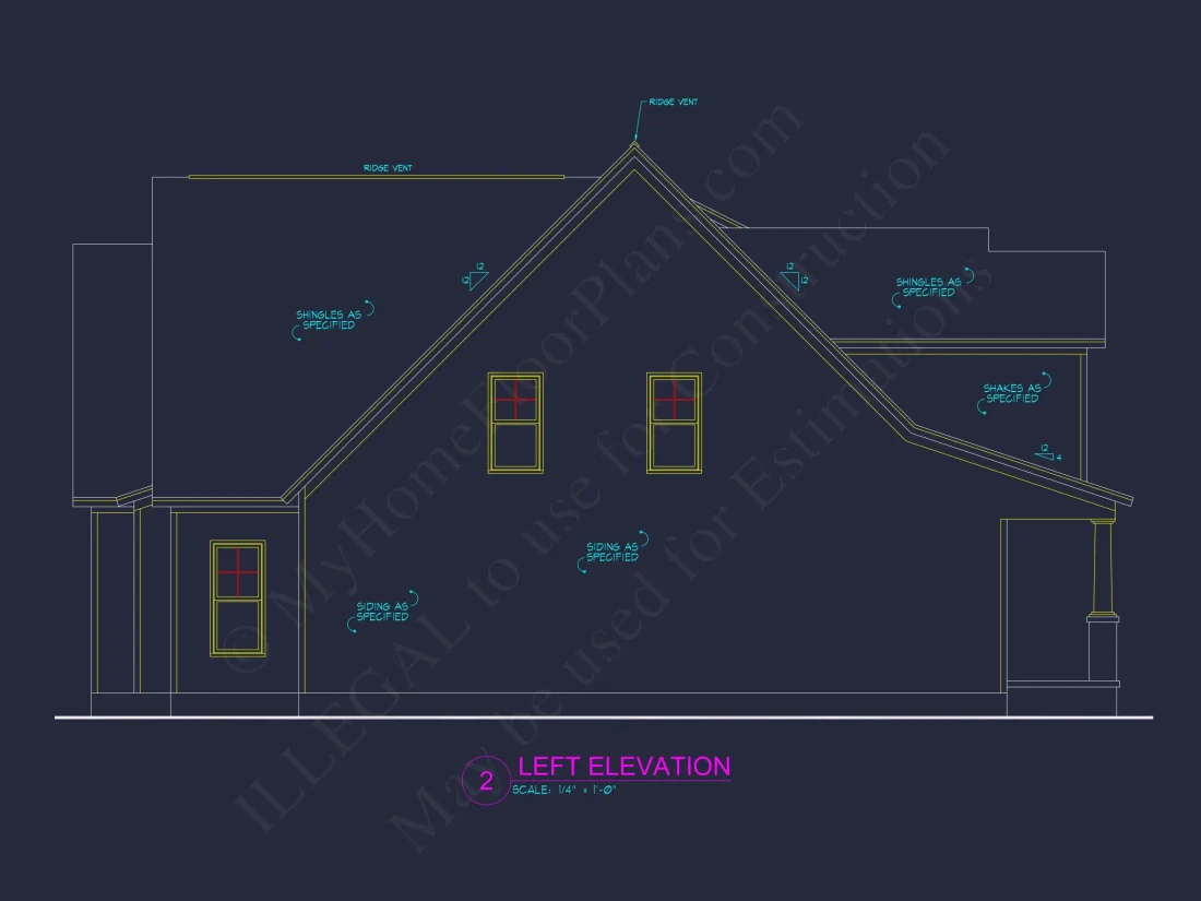 Modern Craftsman house Plan with 4 Bedrooms and Open Floor