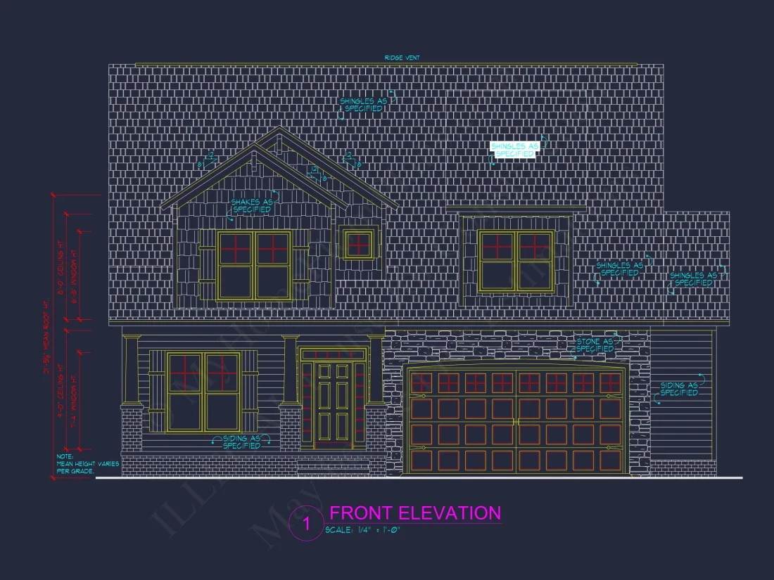 Modern Craftsman house Plan with 4 Bedrooms and Open Floor