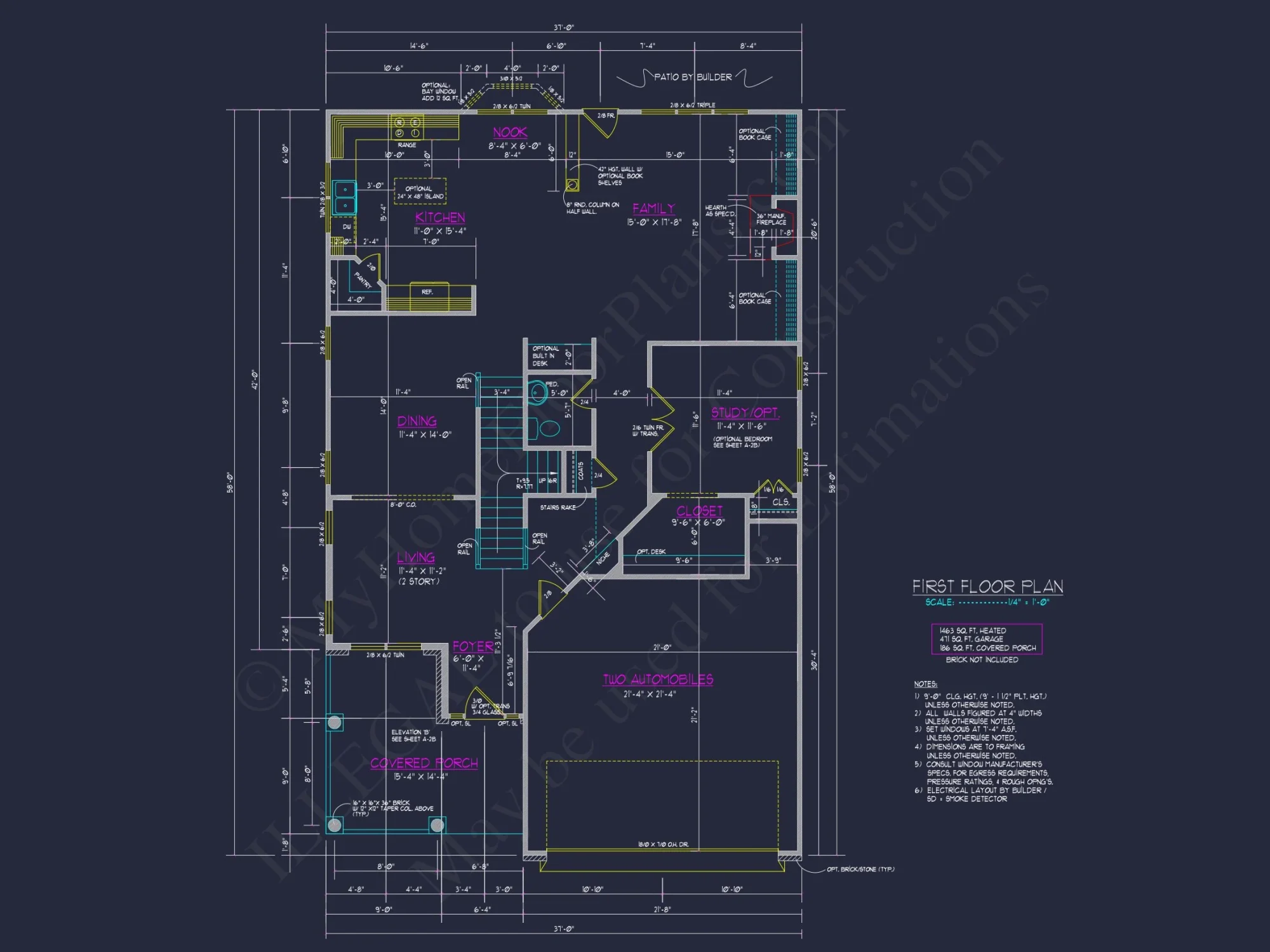 Elegant 2-Story house Plan with 4 Beds and Open Floor Design
