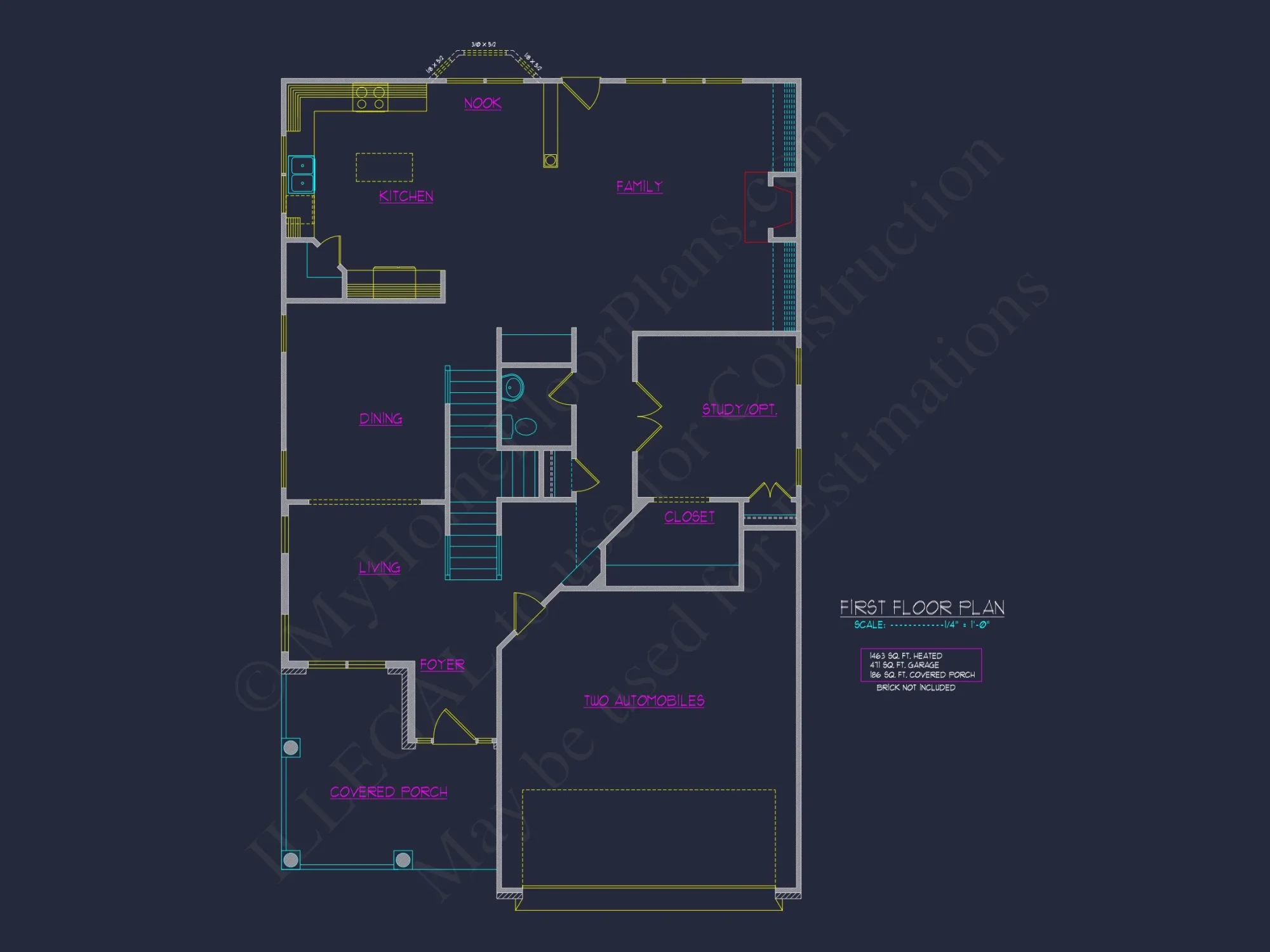 Elegant 2-Story house Plan with 4 Beds and Open Floor Design