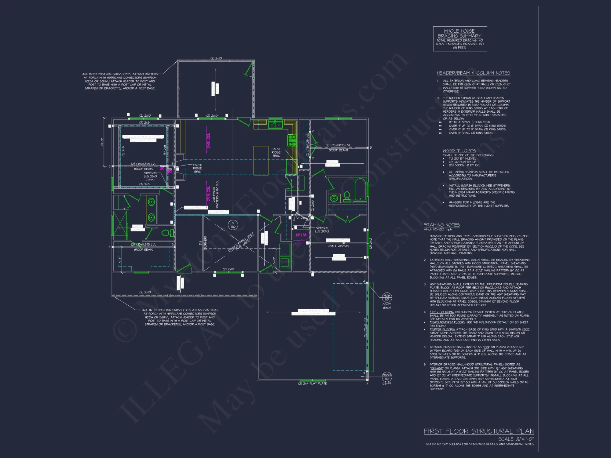 Traditional Country house Plan with Open Floor Plan & CAD Designs