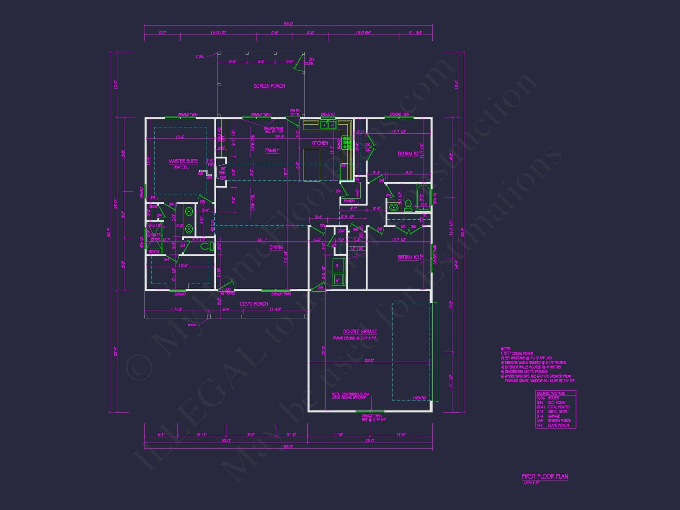 20-2194 HOUSE PLAN -Modern Farmhouse Home Plan - 3-Bed, 2-Bath, 2,050 SF 6 Traditional Country house Plan with Open Floor Plan & CAD Designs