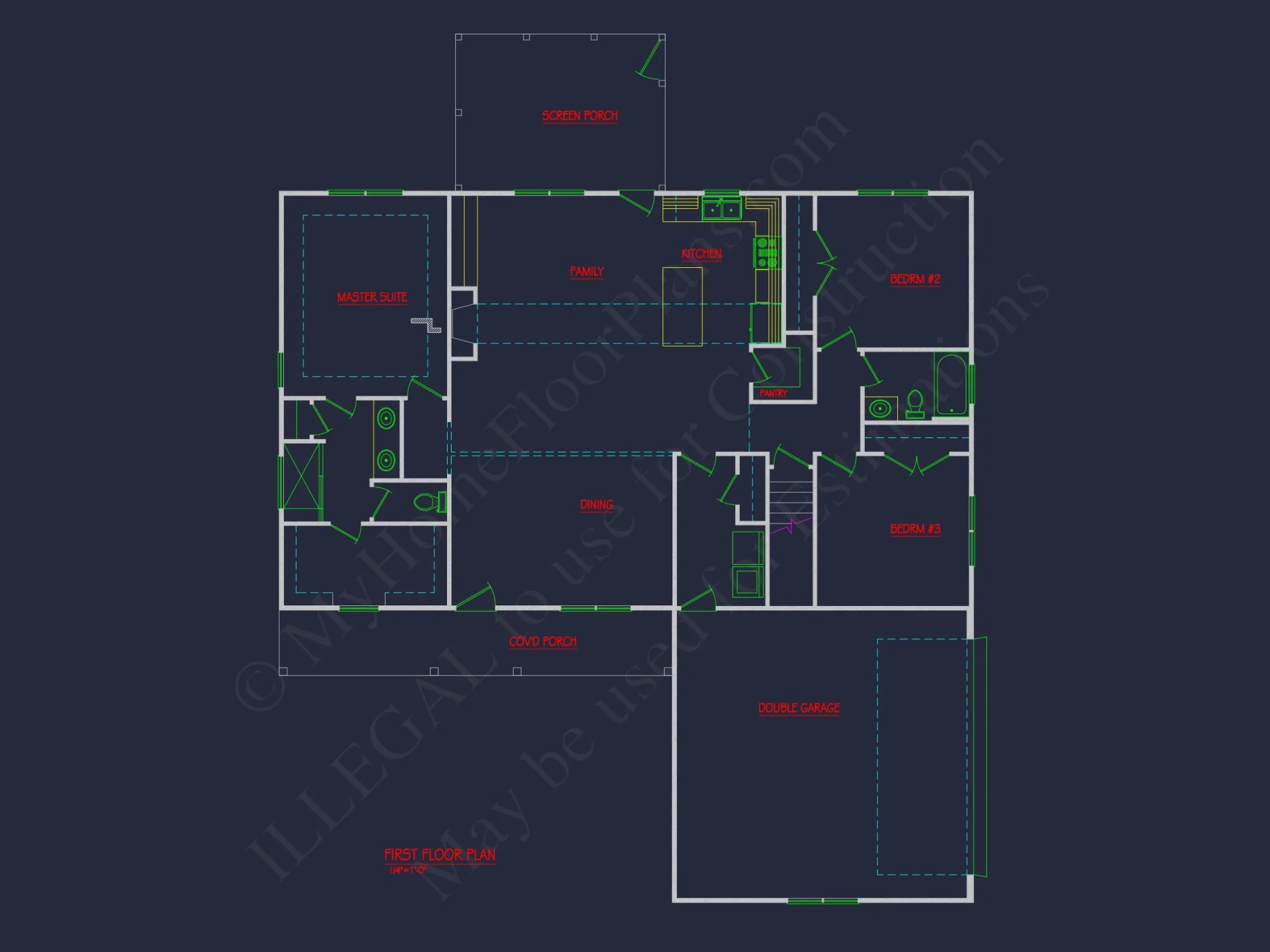 Traditional Country house Plan with Open Floor Plan & CAD Designs