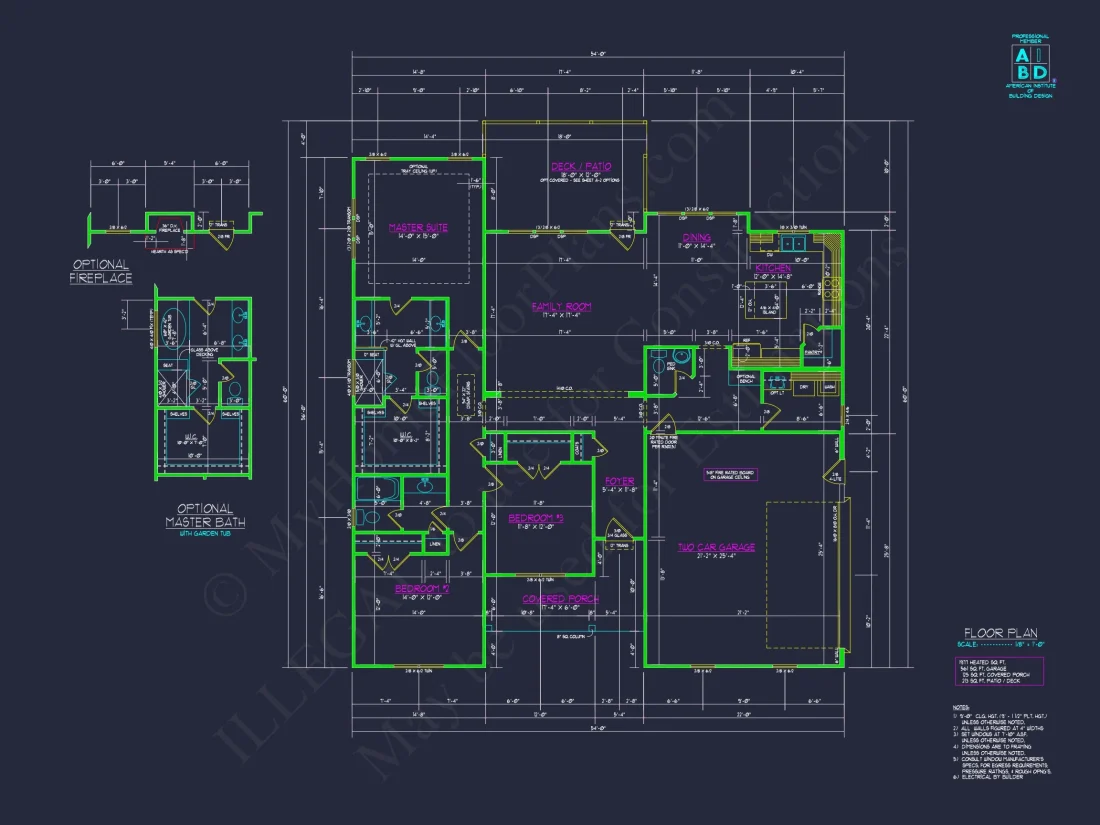 Craftsman house Plan with 3 Bedrooms, 2 Baths & Open Floor Design