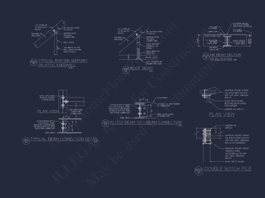 Craftsman house Floor Plan with 2 Stories, CAD Blueprint Designs