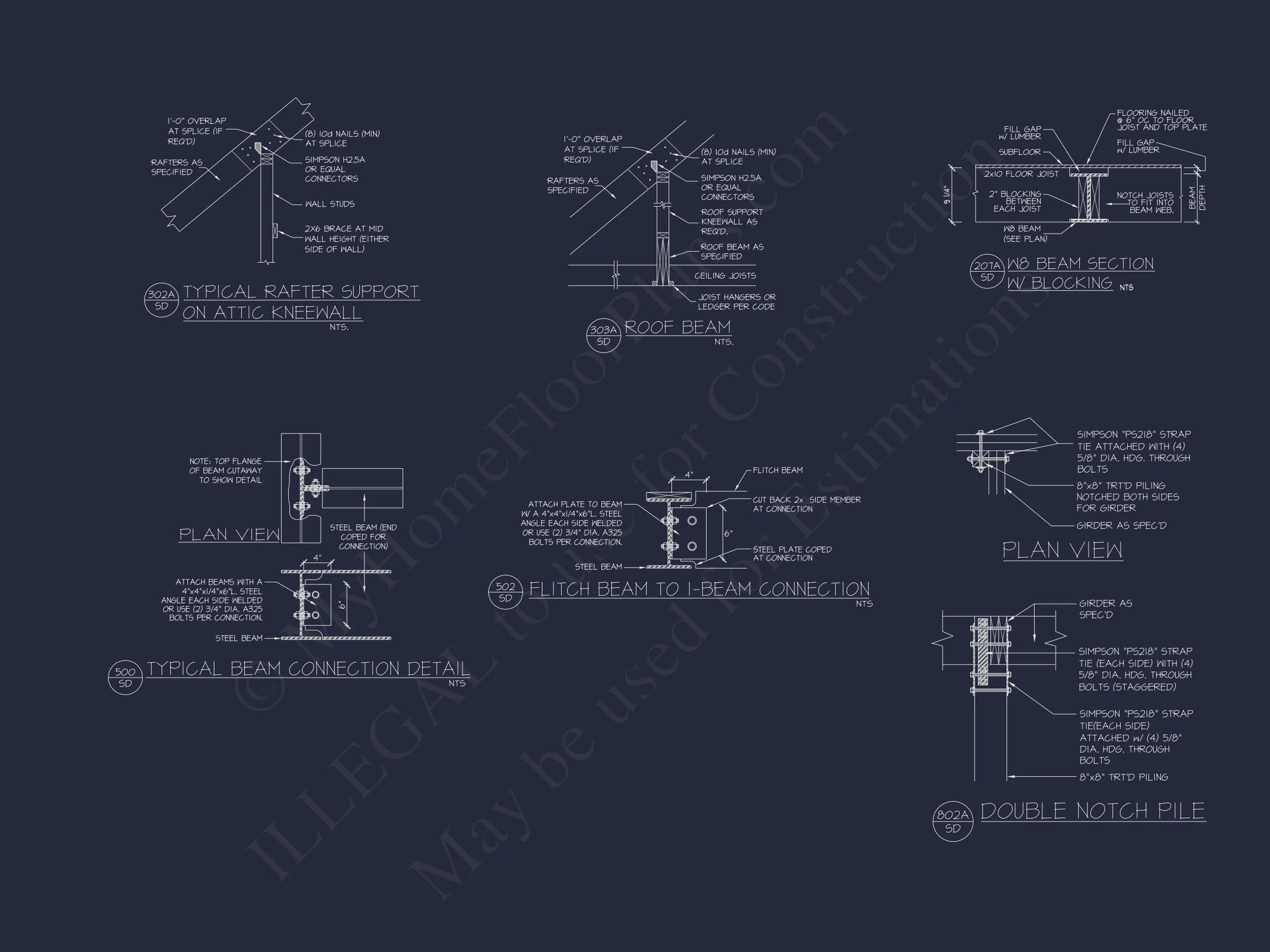 Craftsman house Floor Plan with 2 Stories, CAD Blueprint Designs