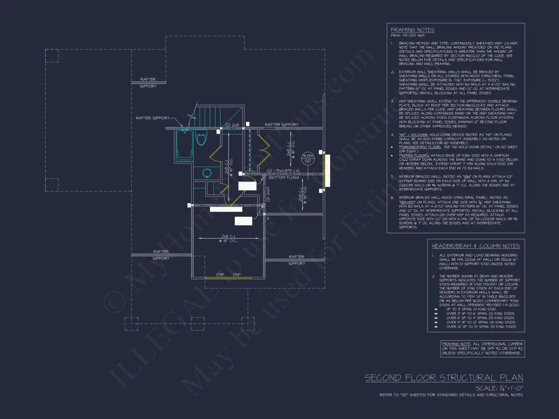 Craftsman house Floor Plan with 2 Stories, CAD Blueprint Designs