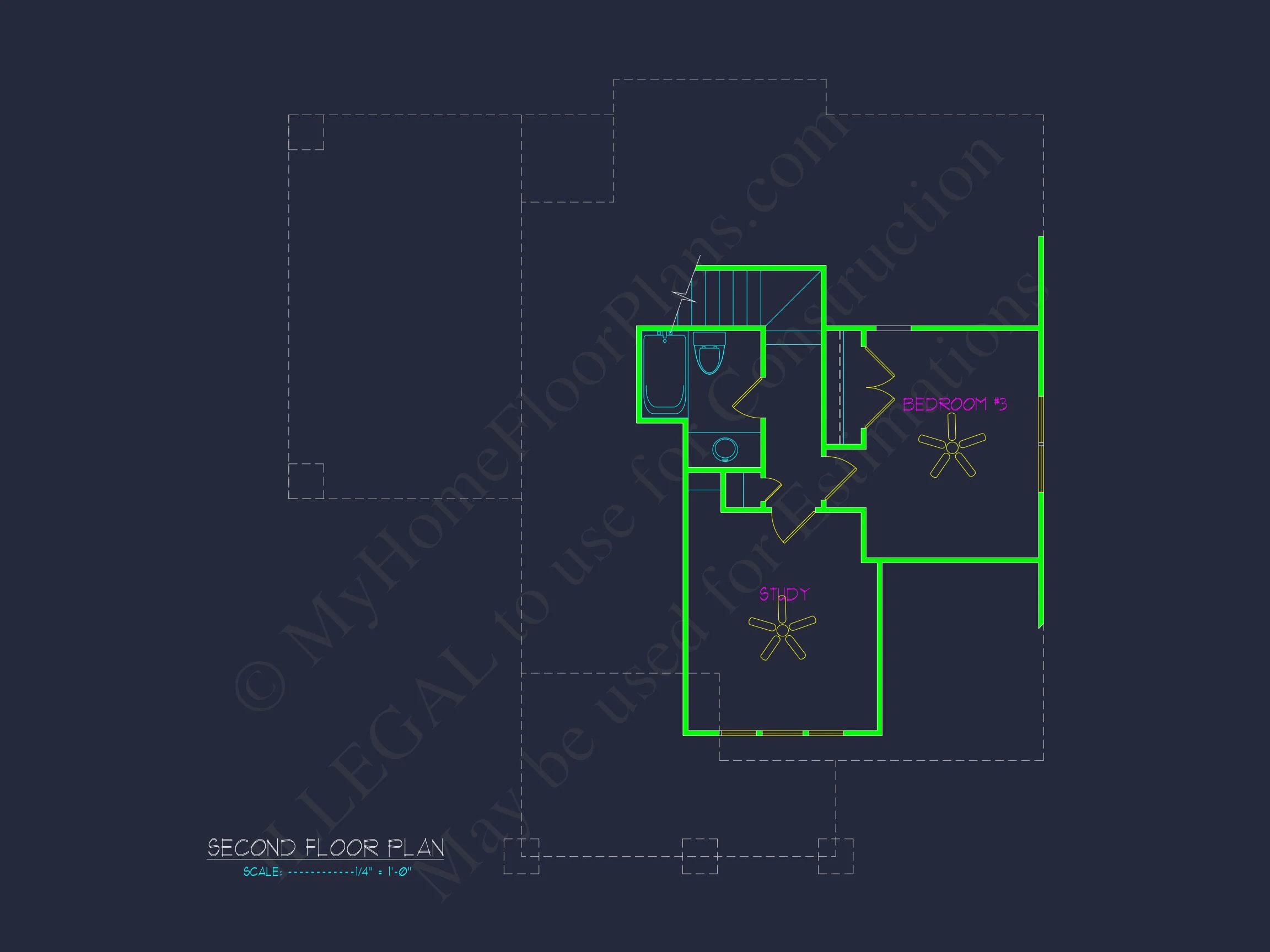 Craftsman house Floor Plan with 2 Stories, CAD Blueprint Designs