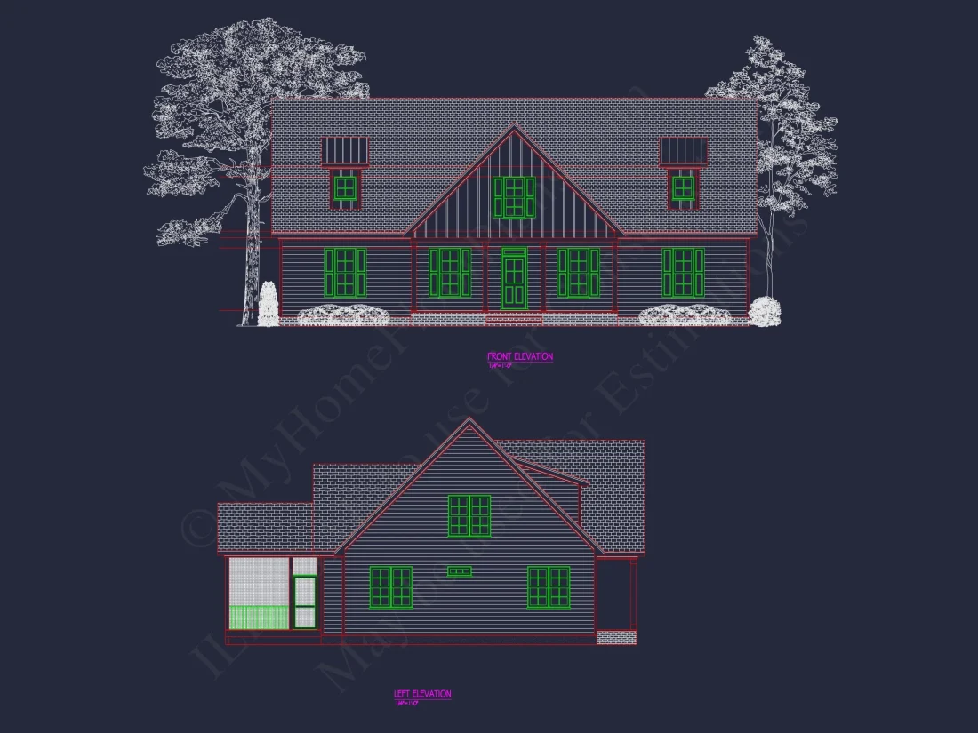 Modern Traditional house Plan with CAD Architectural Designs
