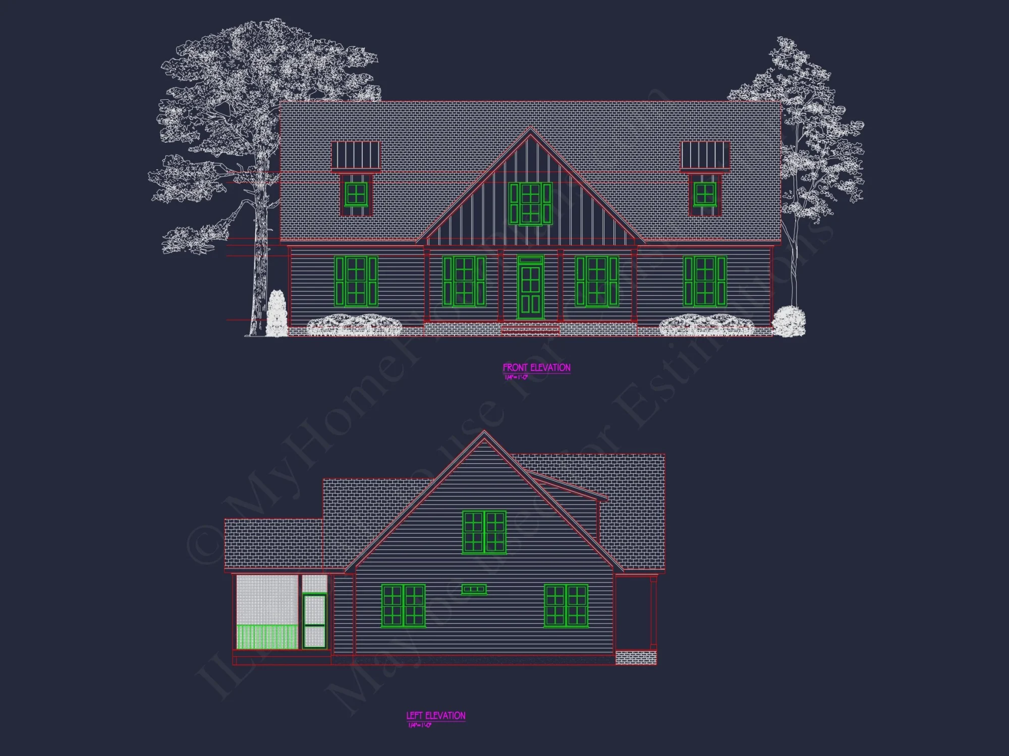 Modern Traditional house Plan with CAD Architectural Designs