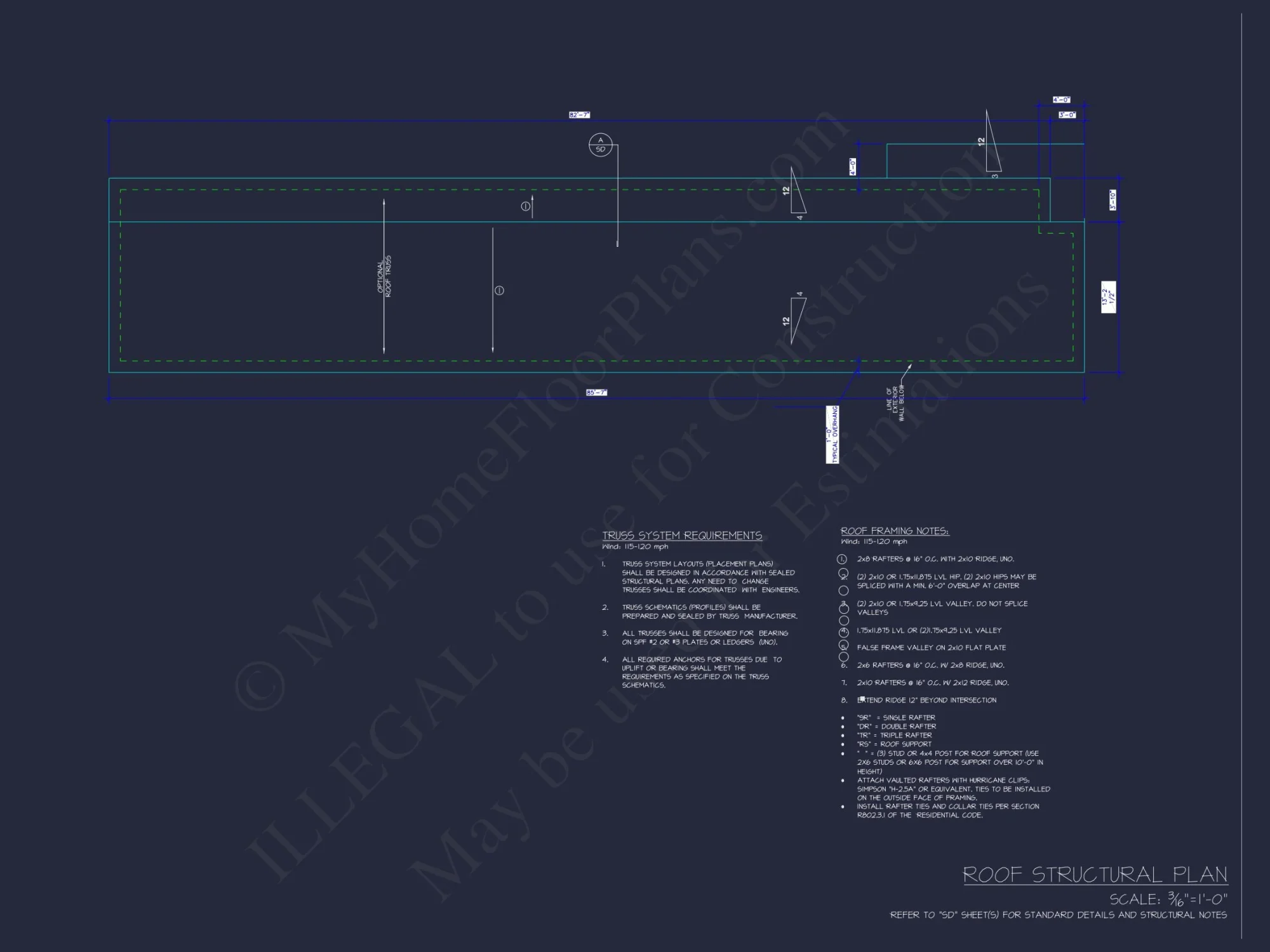 Modern house Floor Plan with 2-Story Blueprint and CAD Designs