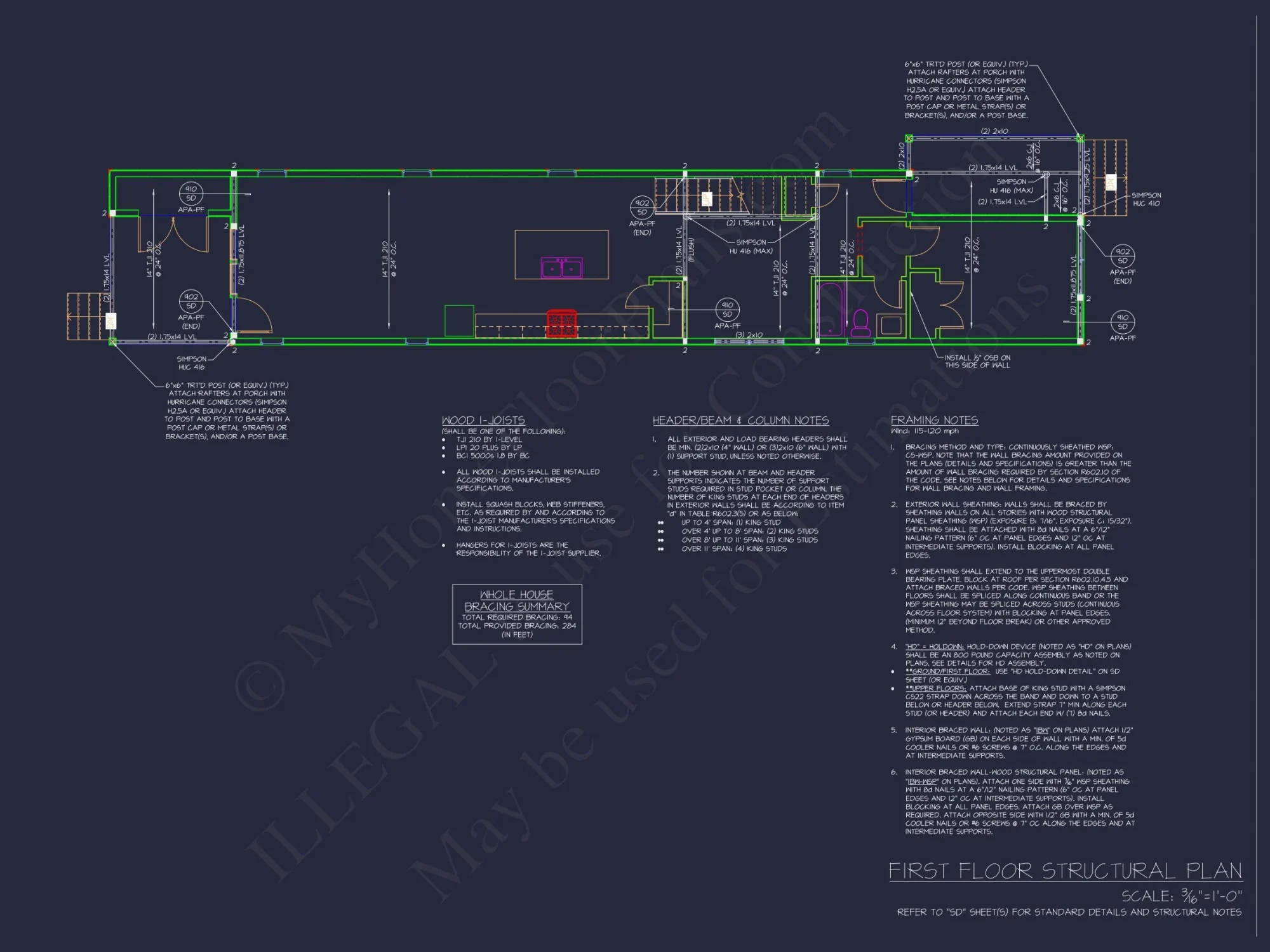 Modern house Floor Plan with 2-Story Blueprint and CAD Designs