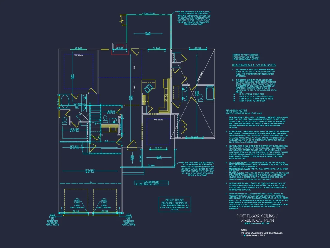 Beautiful house Floor Plan with CAD Designs & Blueprint