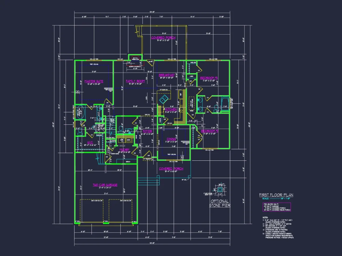 Beautiful house Floor Plan with CAD Designs & Blueprint