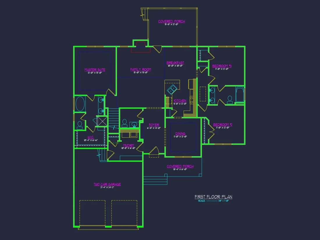 Beautiful house Floor Plan with CAD Designs & Blueprint