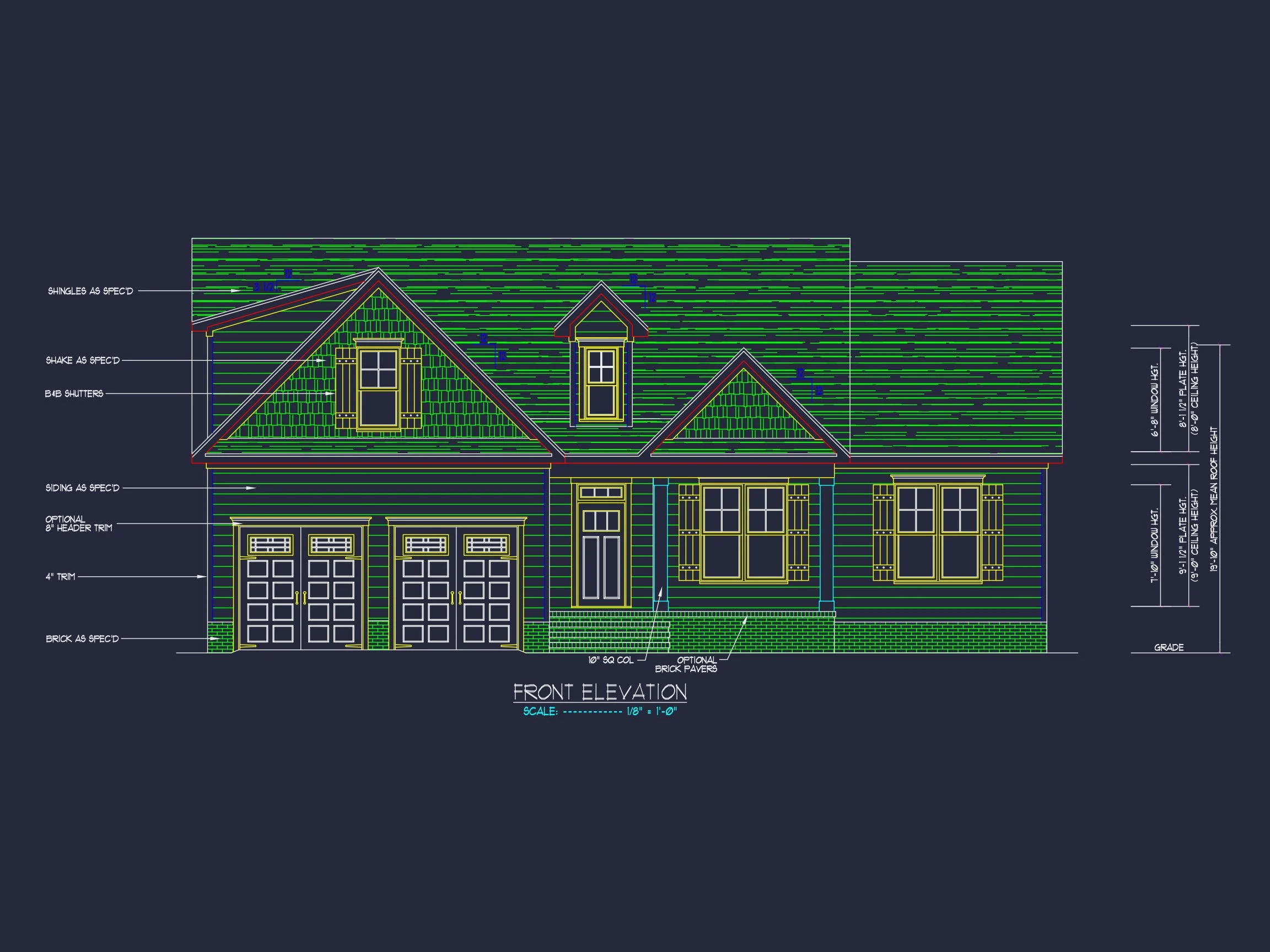 20-1453 HOUSE PLAN - Modern Farmhouse Home Plan - 3-Bed, 2-Bath, 1,850 SF 2 Beautiful house Floor Plan with CAD Designs & Blueprint