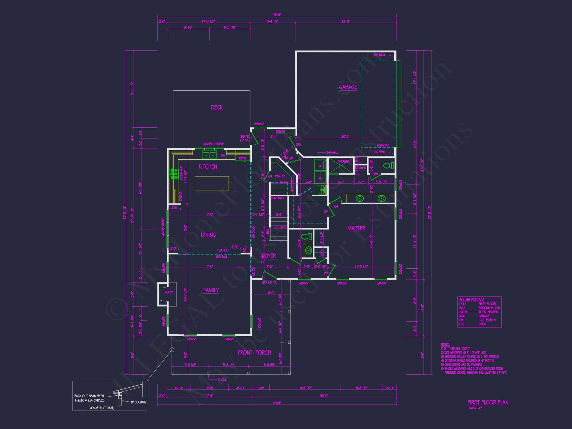 20-1343 HOUSE PLAN - Traditional Colonial Home Plan - 3-Bed, 2.5-Bath, 2,400 SF 6 Custom house Plan with Floor Plan, Blueprint, CAD & Designs