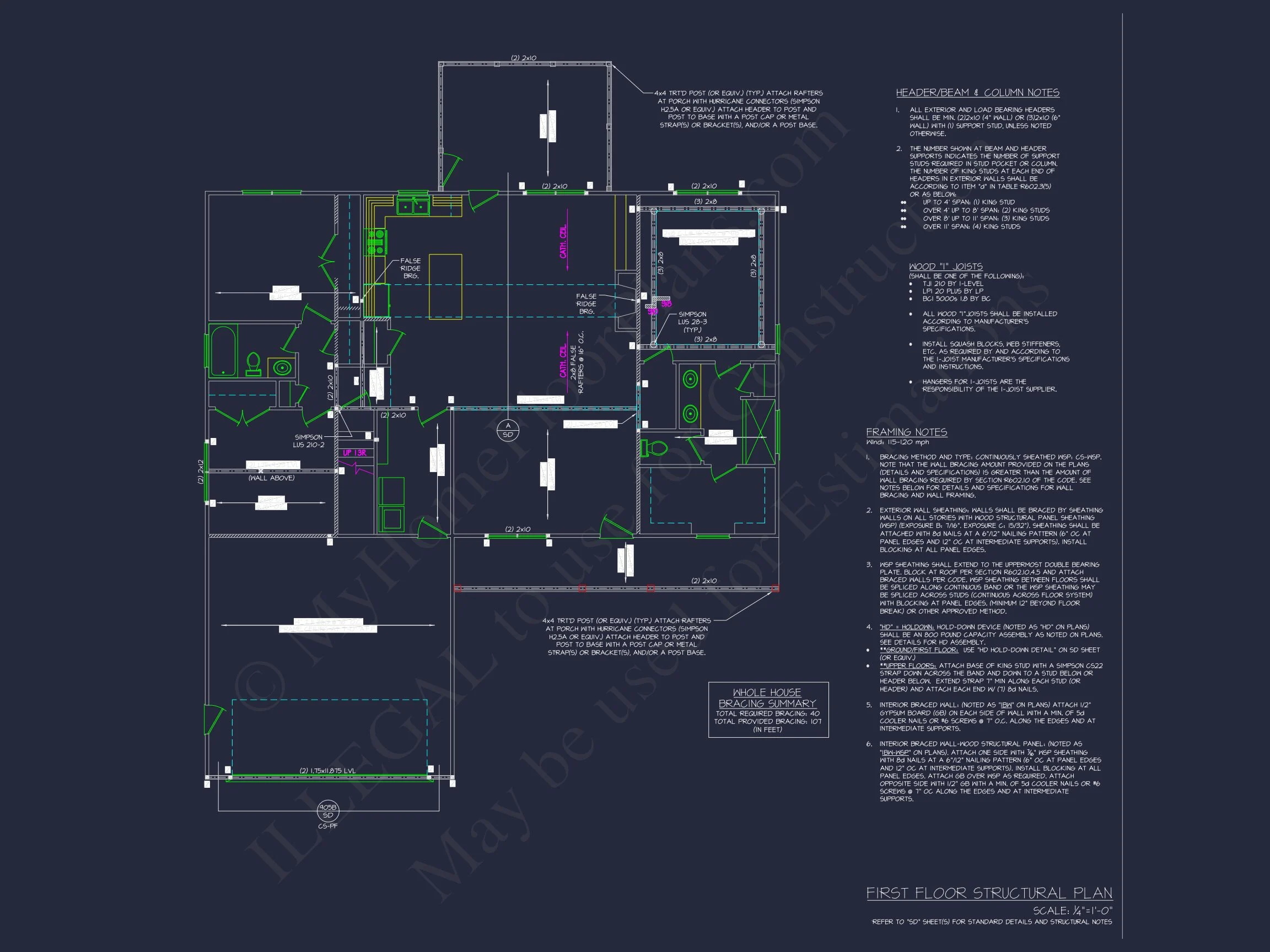 20-1154 HOUSE PLAN - Modern Farmhouse Home Plan - 3-Bed, 2-Bath, 1,950 SF 9 Efficient Craftsman house Plan with CAD Designs & Floor Blueprint
