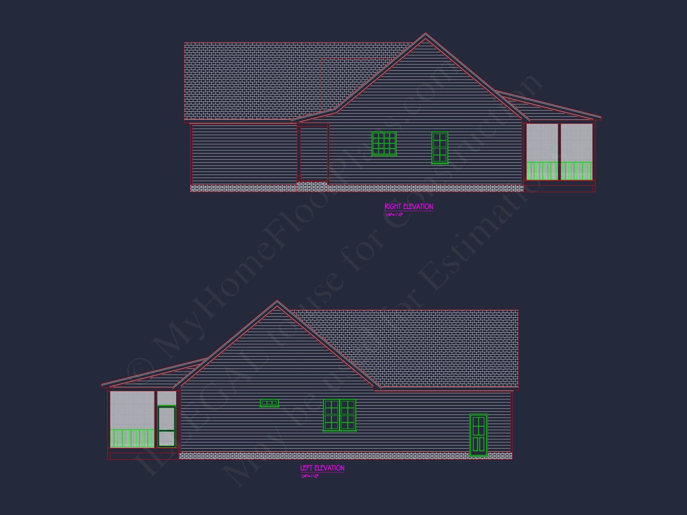 20-1154 HOUSE PLAN - Modern Farmhouse Home Plan - 3-Bed, 2-Bath, 1,950 SF 3 Efficient Craftsman house Plan with CAD Designs & Floor Blueprint