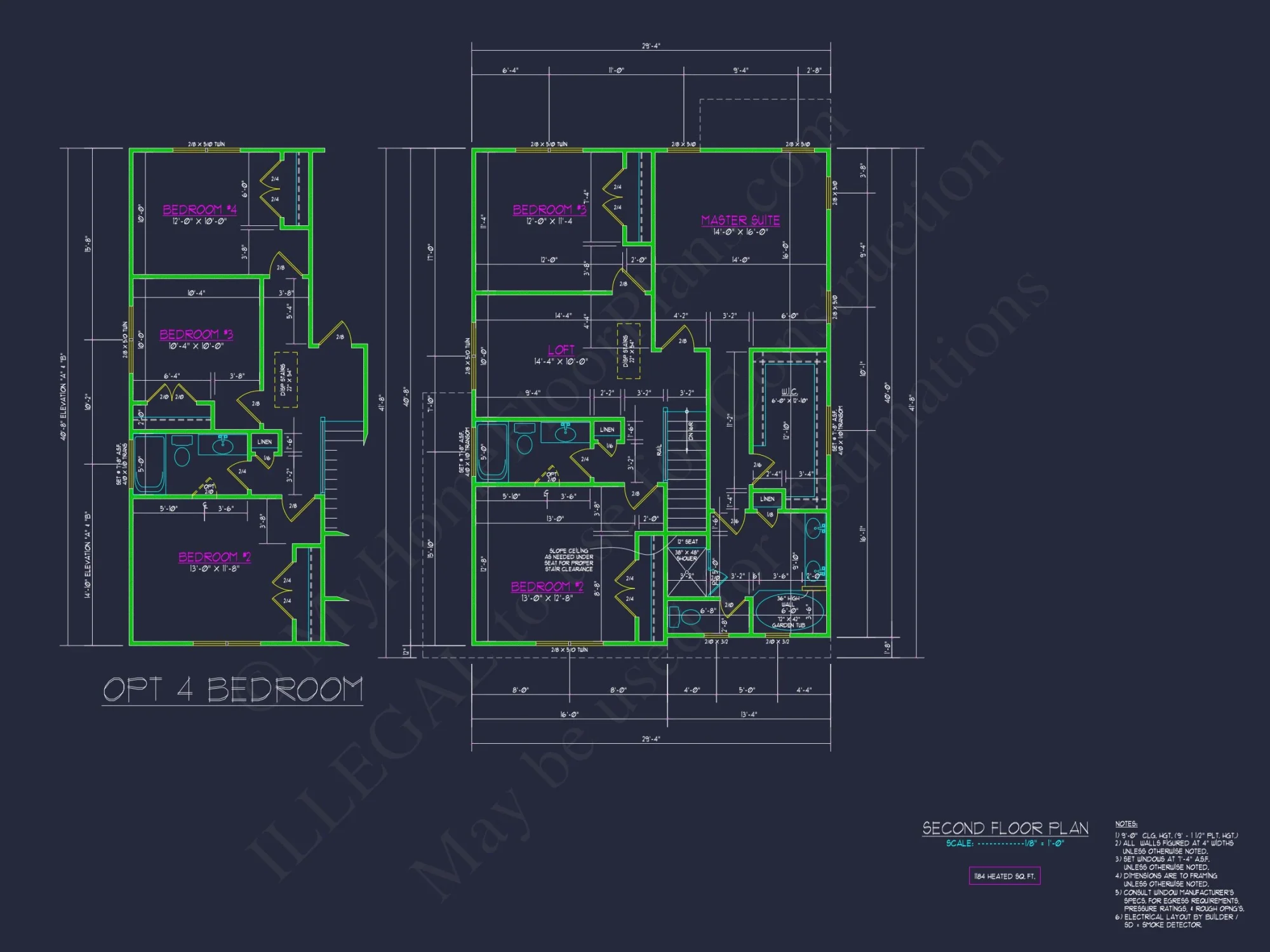 Modern Suburban house Plan with 2 Floors and 2, 033 Sq Ft