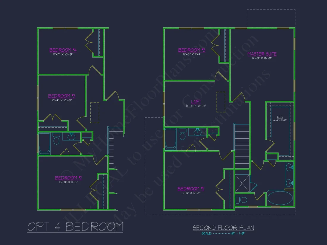 Modern Suburban house Plan with 2 Floors and 2, 033 Sq Ft