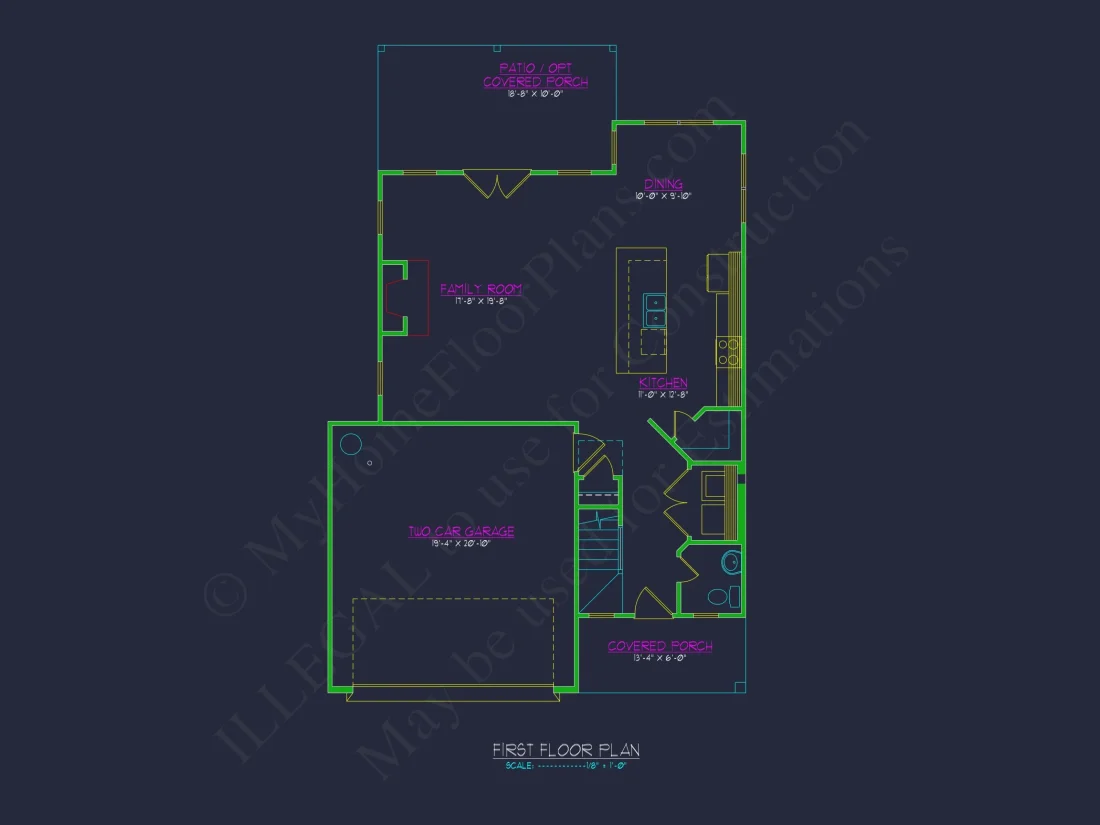 Modern Suburban house Plan with 2 Floors and 2, 033 Sq Ft