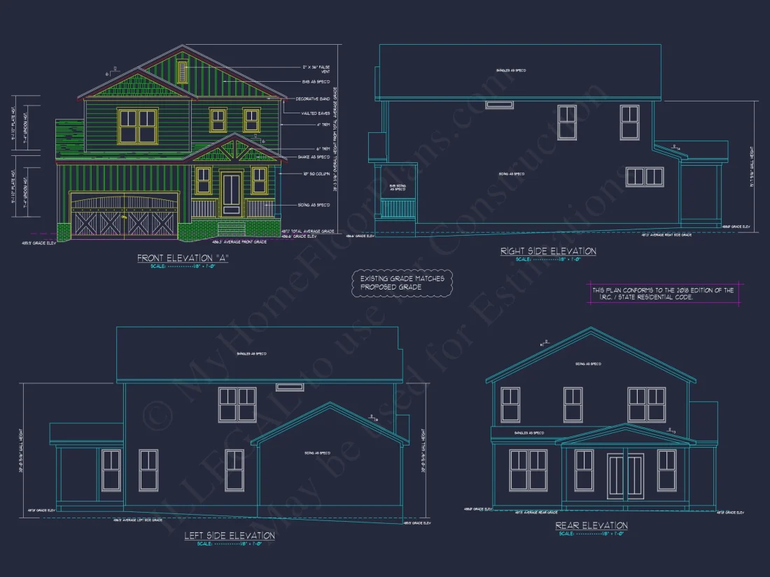 Modern Suburban house Plan with 2 Floors and 2, 033 Sq Ft