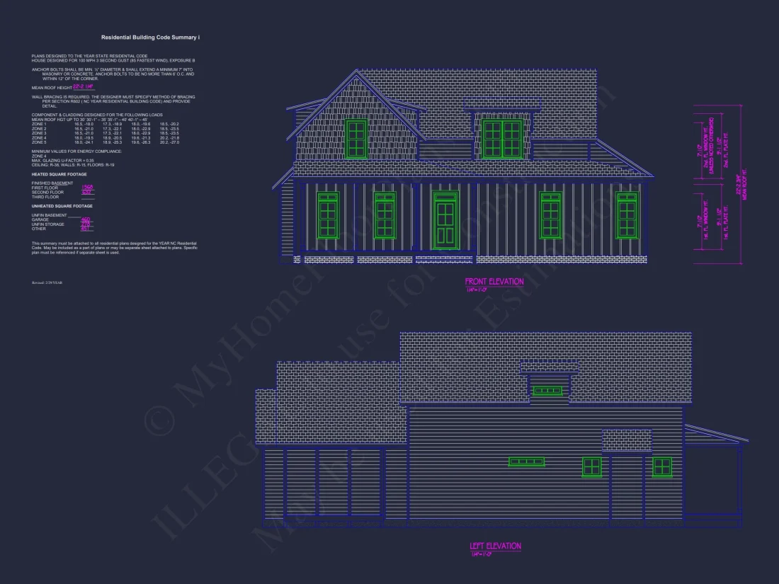 Charming 2-Story house Plan with 3 Bedrooms and CAD Blueprints