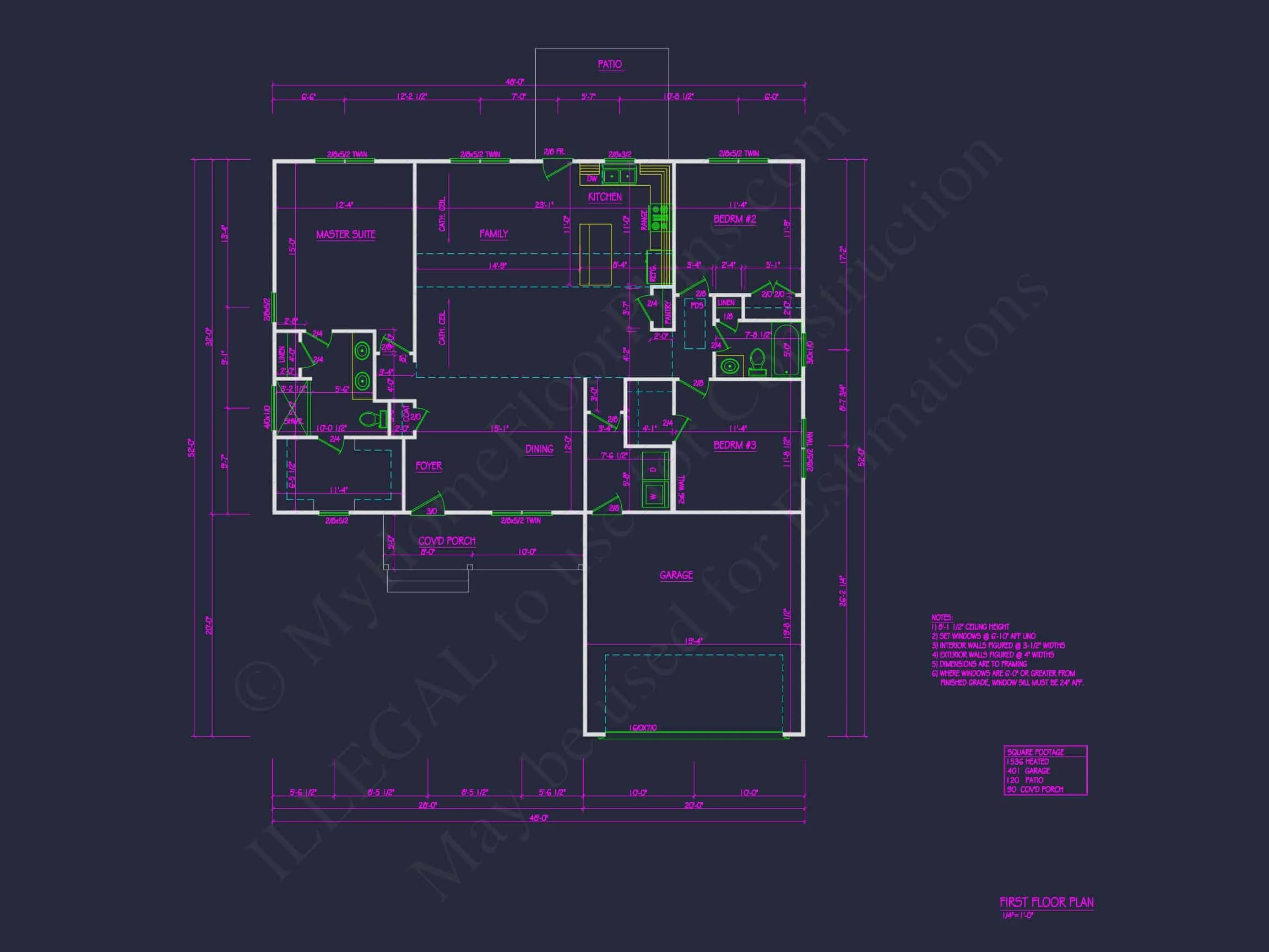 19-2357 HOUSE PLAN - Traditional Ranch Home Plan - 3-Bed, 2-Bath, 1,536 SF 4 Explore house Floor Plan Blueprint: Traditional CAD Designs