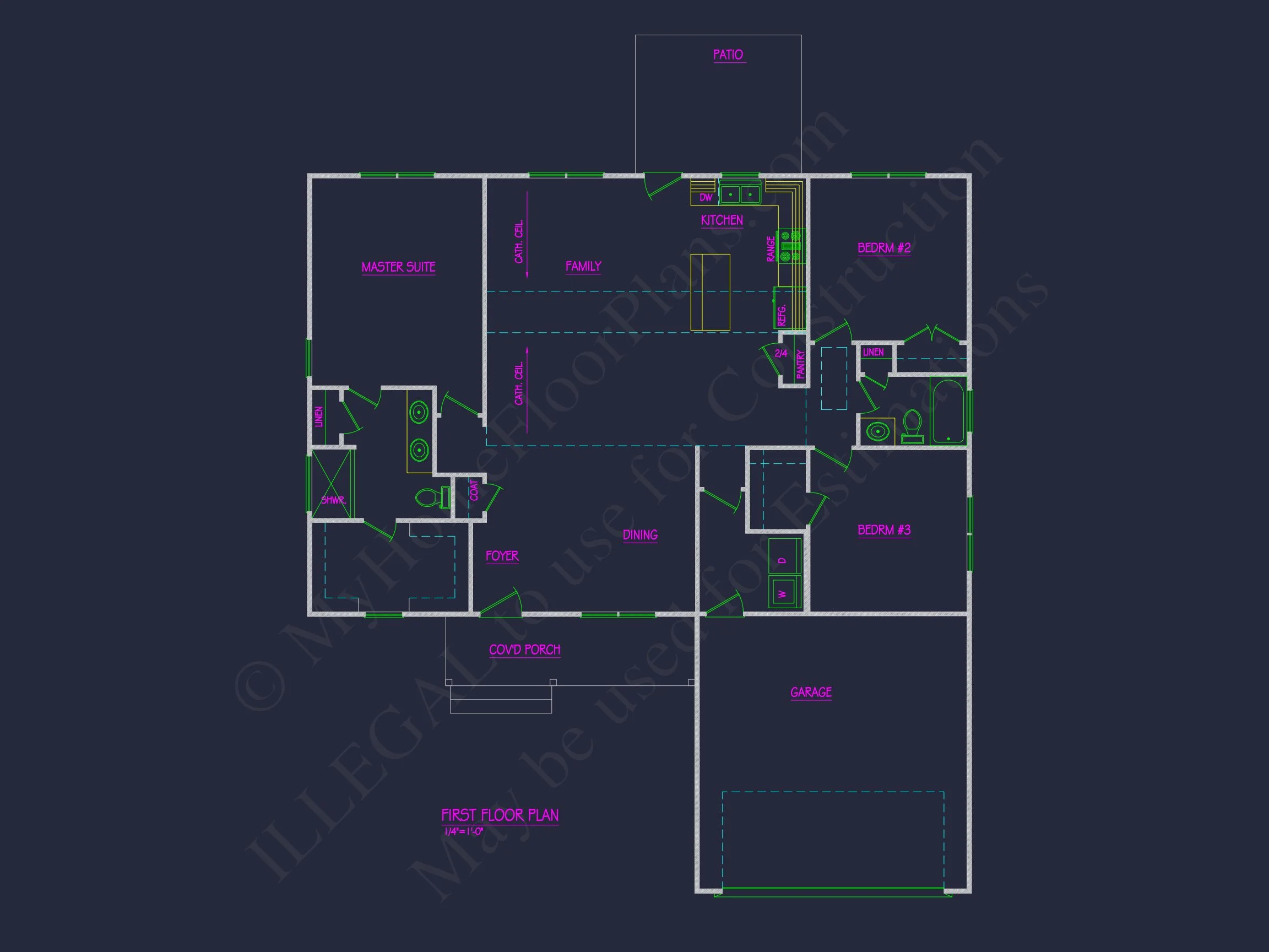 19-2357 HOUSE PLAN - Traditional Ranch Home Plan - 3-Bed, 2-Bath, 1,536 SF 3 Explore house Floor Plan Blueprint: Traditional CAD Designs