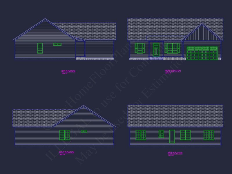 Traditional Ranch Home Plan - 3-Bed, 2-Bath, 1,536 SF