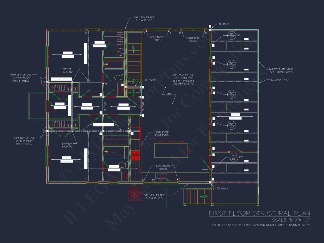 Craftsman-Style house Plan with CAD Designs and Blueprints