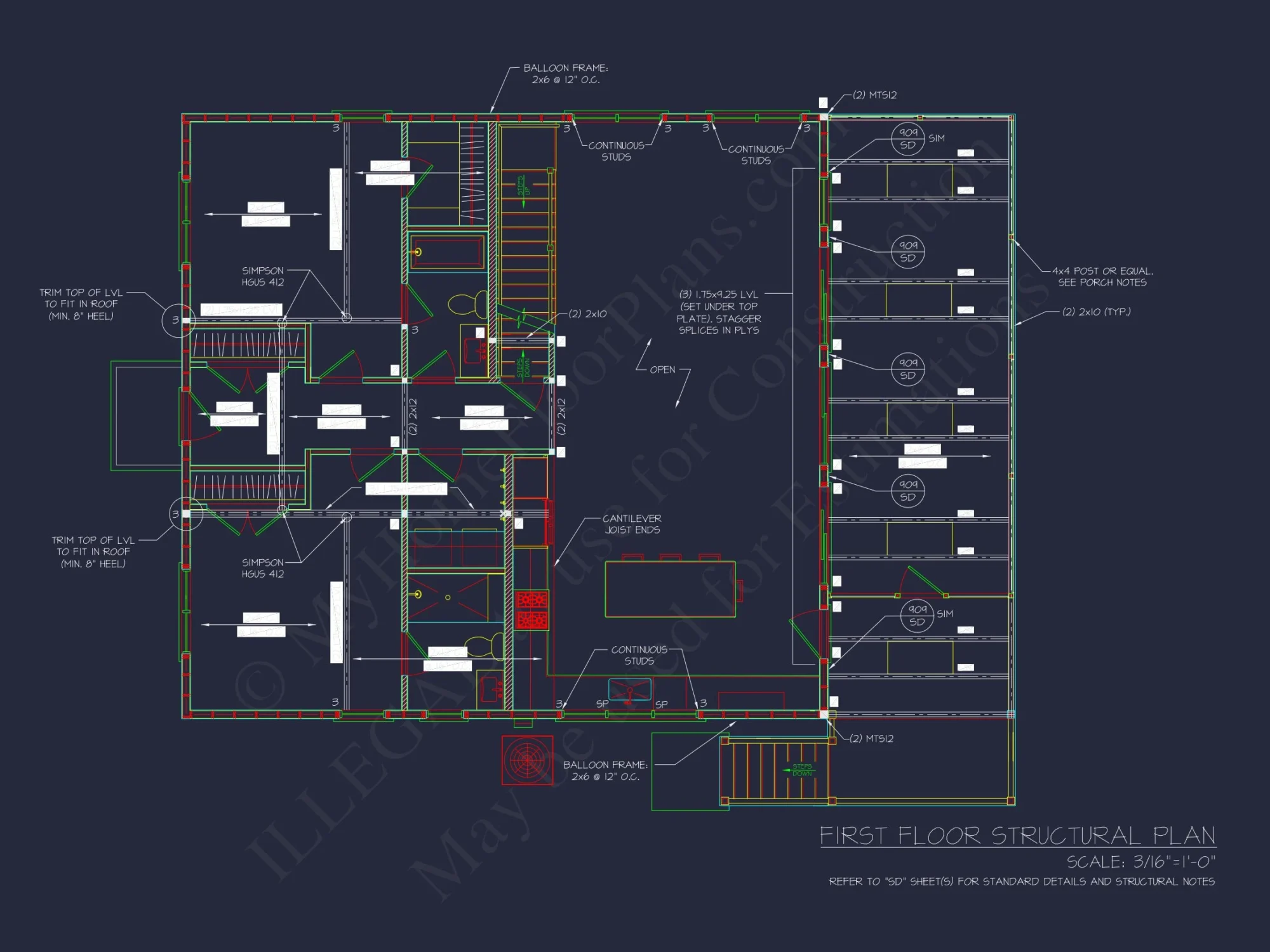 Craftsman-Style house Plan with CAD Designs and Blueprints