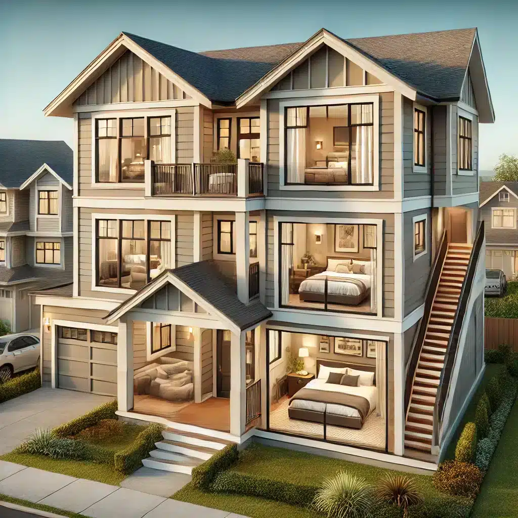 House Plans with Bedrooms on Upper Floor