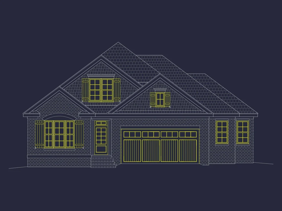 Custom 1.5-Story Craftsman House Plan with 4 Bedrooms & CAD Designs