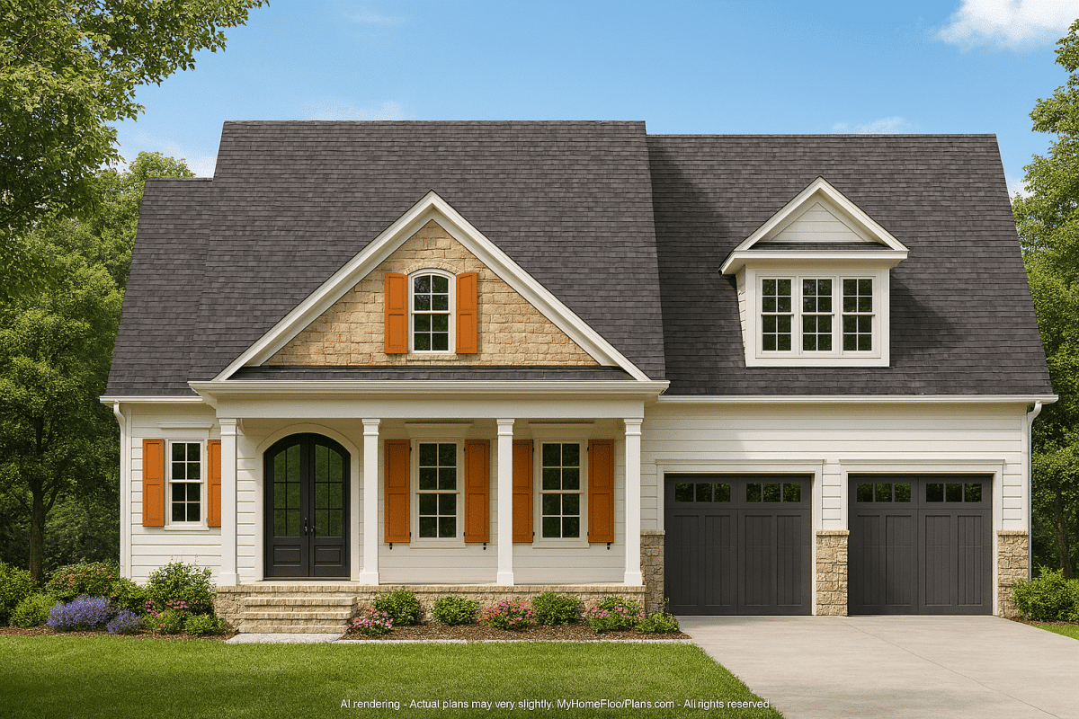 Modern 2-Story House Plan with 4 Bedrooms and CAD Design