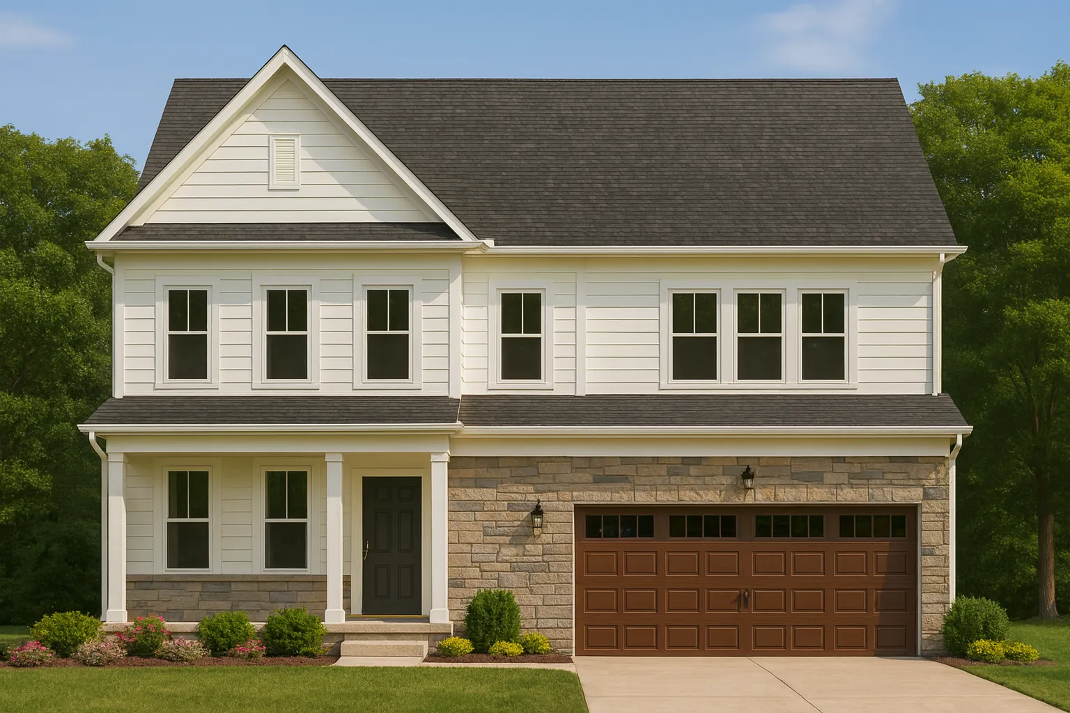 8-1052 HOUSE PLAN - Traditional Colonial Home Plan - 4-Bed, 2.5-Bath, 2,629 SF 2 Traditional 2-Story House Plan with Fireplace & Screened Porch