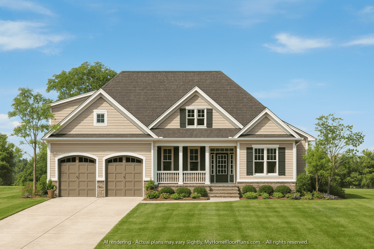 Modern Craftsman House Plan with Open Layout and Screened Porch