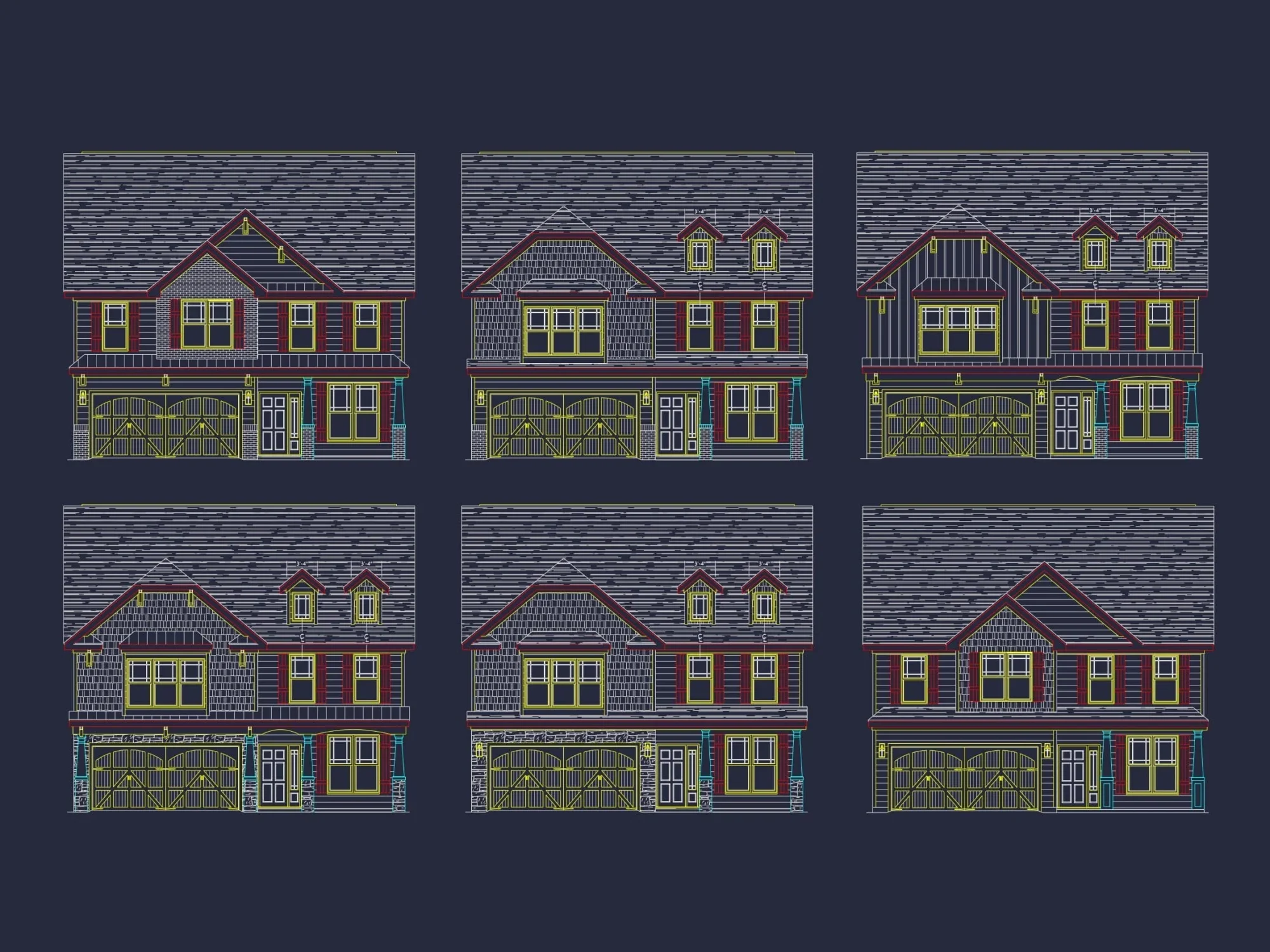 Craftsman Home Plan with 4 Bedrooms and 2-Car Garage Designs