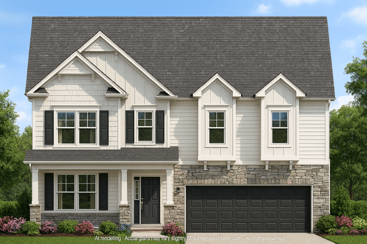 Modern Craftsman Home Floor Plan with 4 Bedrooms & Bonus Room