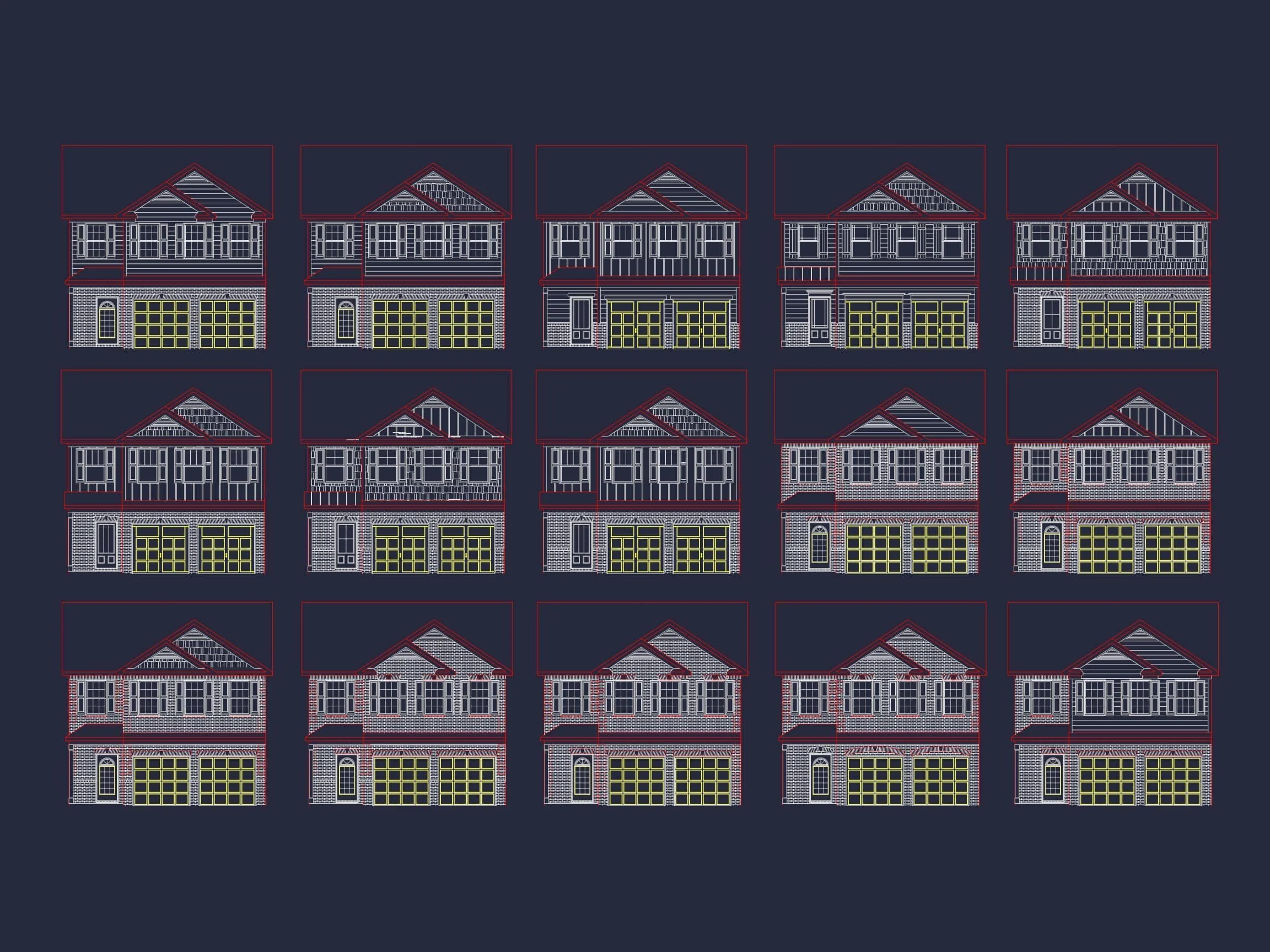 11-1645 HOUSE PLAN - Elegant CAD House Plan with 2 Floors, Garage & 4 Bedrooms 2 Elegant CAD Home Plan with 2 Floors, Garage & 4 Bedrooms