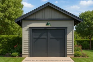 Modern Garage Blueprint with Floor Plan and CAD Designs