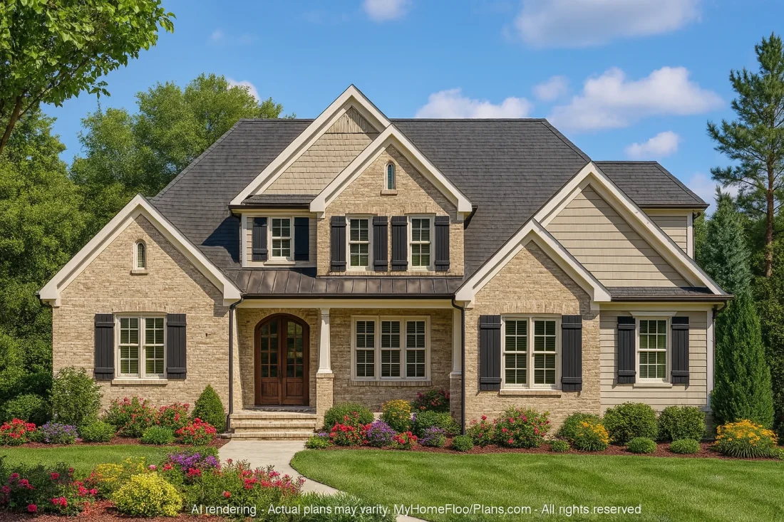 Beautiful 2-Story House Plan with Screened Porch & 3-Car Garage