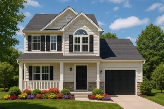 Modern Home Floor Plan with 2-Story CAD Blueprint Designs