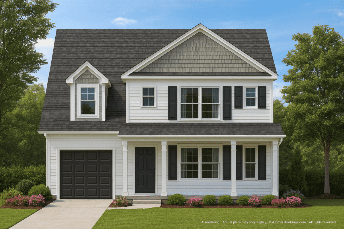 Stylish 2-Story House Plan with 4 Bedrooms and Bonus Room