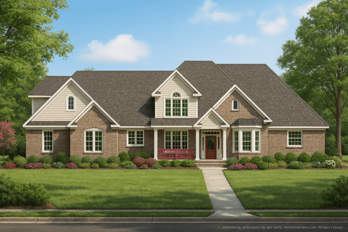 Custom Home Plan with Spacious 1.5 Story Floor Plan Design