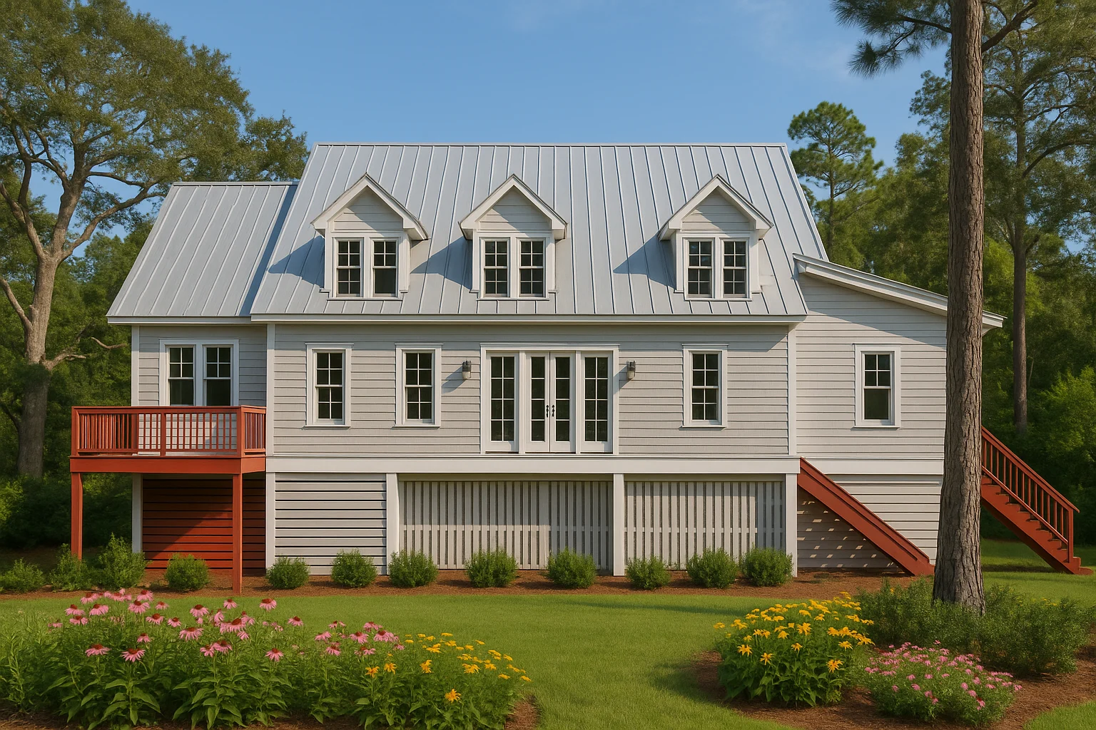 Modern Coastal Home Plan with Spacious 2-Story Layout