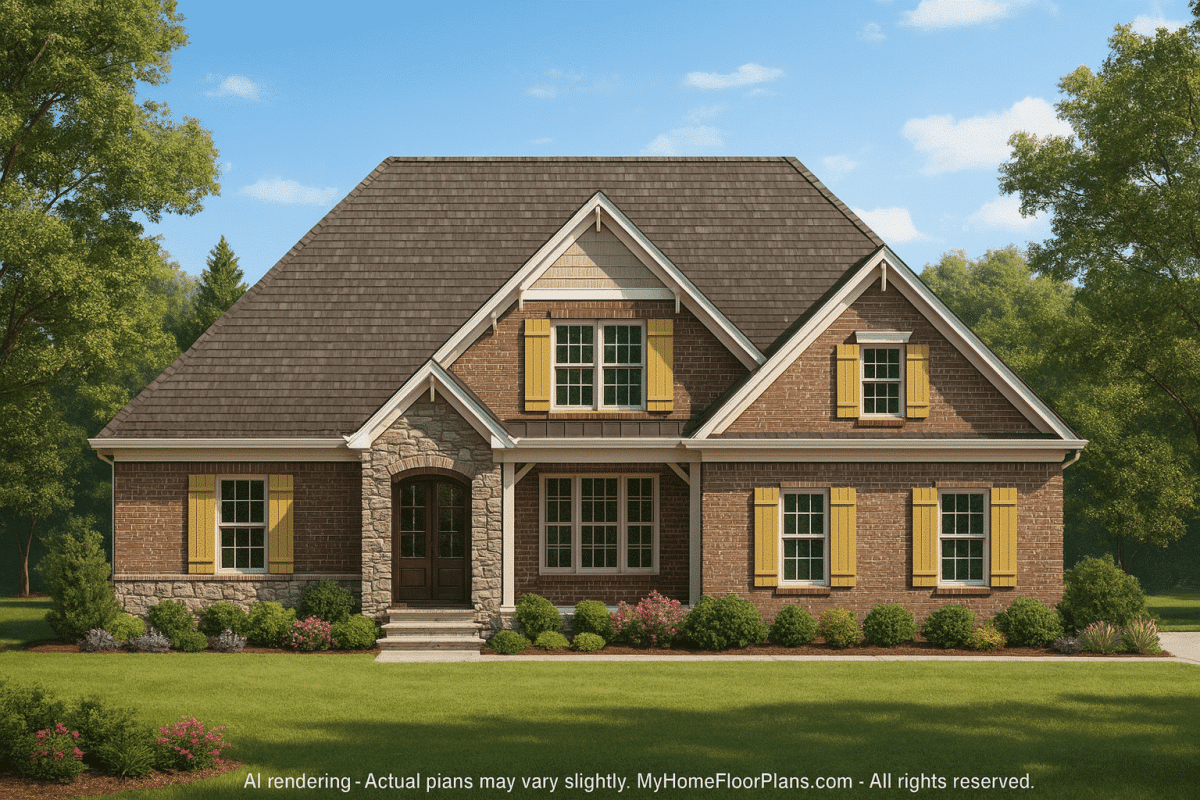 Custom 2-Story House Plan with Bonus Room & Craftsman Charm